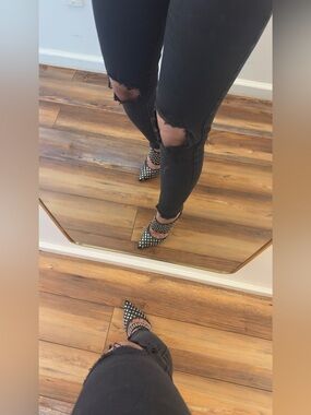 ASOS Petite Black Ripped Skinny Jeans Sz 4p
